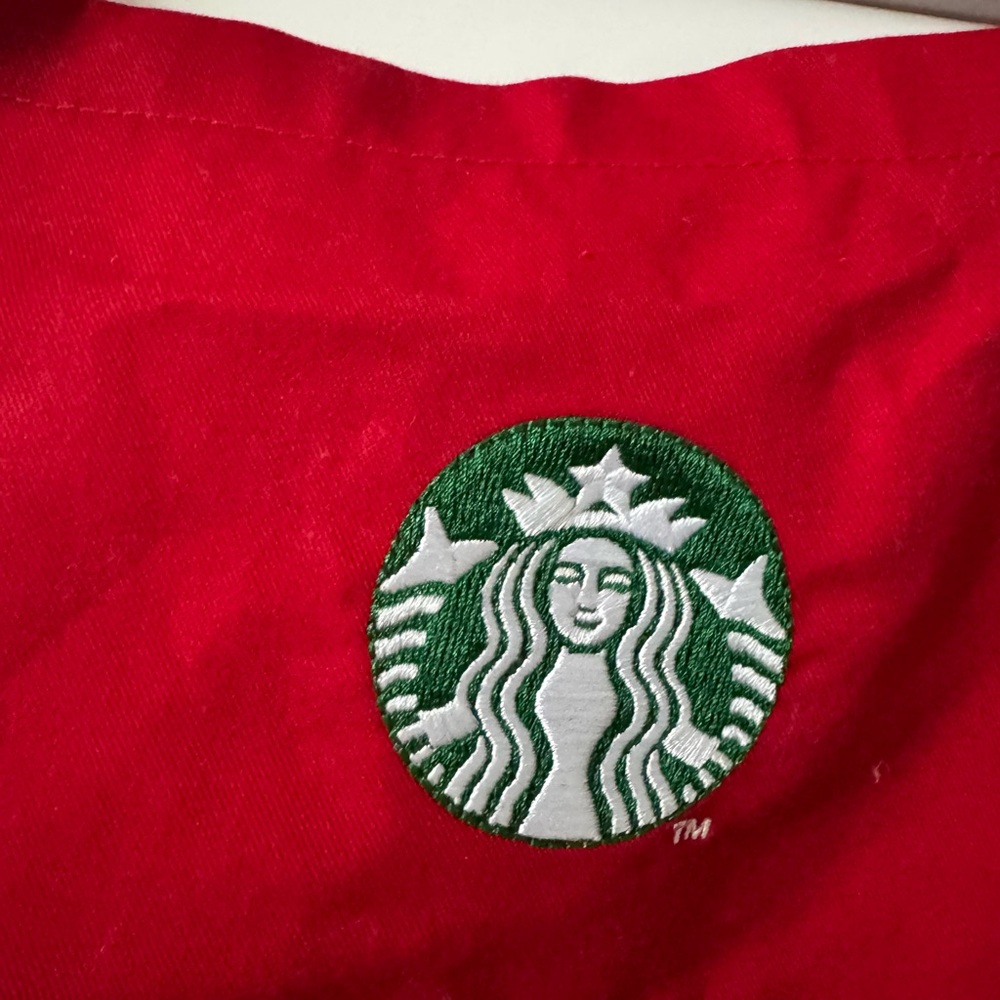 Starbucks Red Apron with Green Logo